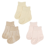 履き口ソフトでズレにくいソックス３足組　ベージュ