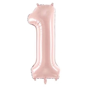 ナンバーバルーン「1」 ライトピンク