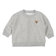 [ベビー]長袖カーディガン　ワンポイント　グレー