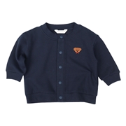 [ベビー]長袖カーディガン　ワンポイント　ネイビー