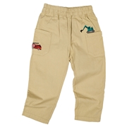 [キッズ]１０分丈パンツ  ポケット刺しゅう　ベージュ