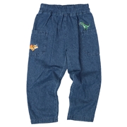 [キッズ]１０分丈パンツ  ポケット刺しゅう　ネイビー