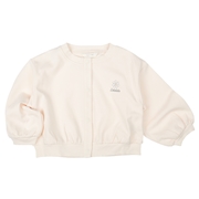 [キッズ]長袖カーディガン　ワンポイント　アイボリー