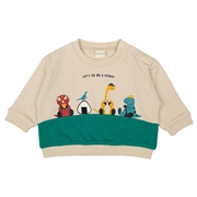 [ベビー]長袖トレーナー　切替　ベージュ