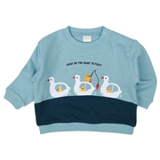 [ベビー]長袖トレーナー　切替　サックス