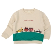 [キッズ]長袖トレーナー　切替　ベージュ