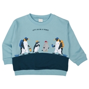 [キッズ]長袖トレーナー　切替　サックス