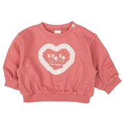 [ベビー]長袖トレーナー　レースモチーフ　レッド