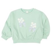 [キッズ]長袖トレーナー　レースモチーフ　ペパーミント