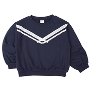 [キッズ]長袖トレーナー　レースモチーフ　ネイビー