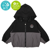[ベビー]はっ水ジャケット　フード付き　グレー