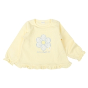 [ベビー]長袖トレーナー　アップリケ　イエロー