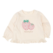 [キッズ]長袖トレーナー　アップリケ　アイボリー