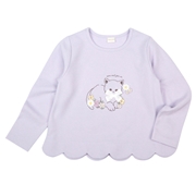 [キッズ]長袖Ｔシャツ　裾スカラップ　パープル
