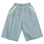 [ベビー]１０分丈ワイドパンツ　サックス