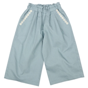 [キッズ]１０分丈ワイドパンツ　サックス