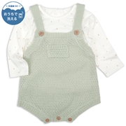 ニットオーバーオール＋Tシャツセット　ペパーミント