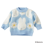 [キッズ]長袖プルオーバーニット　ミッフィー　ブルー