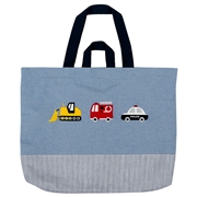 レッスンバッグ　はたらく車ワッペン