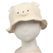 [48~52cm]チューリップハット　クマ　ワッフル　オフホワイト