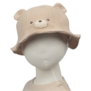 [48~52cm]チューリップハット　クマ　ワッフル　ベージュ