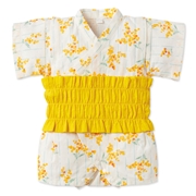 [ベビー]帯付甚平(じんべい)ロンパス ミモザ イエロー