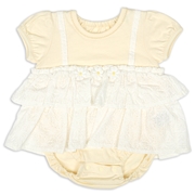 半袖アウターロンパース　レイヤード オフホワイト