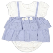 半袖アウターロンパース　レイヤード サックス