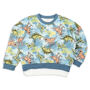 [キッズ]ＩＦ　長袖トレーナー　恐竜　ブルー