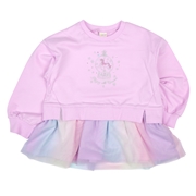 [キッズ]ＩＦ　長袖トレーナー　裾レインボー　パープル