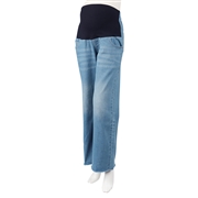 セルフチョキチョキ　デニムストレートパンツ ブルー