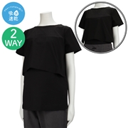 [授乳仕様]速乾天竺　授乳Ｔシャツ　ブラック