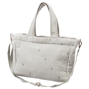 嬉しい小物ポケット充実　ショルダー付きヌビトート　グレー