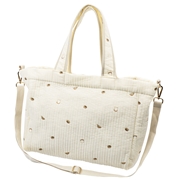 嬉しい小物ポケット充実　ショルダー付きヌビトート　アイボリー