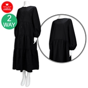 [前後着用可能]２ＷＡＹティアードワンピース　ブラック
