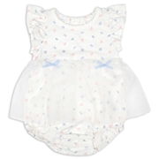 半袖　アウターロンパース　チュールレース　オフホワイト