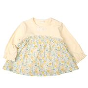 [ベビー]長袖Ｔシャツ　胸切替　イエロー