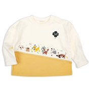 [ベビー]長袖Ｔシャツ　切替　ディズニー　アイボリー