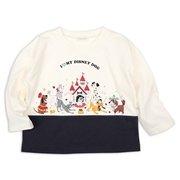 [キッズ]長袖Ｔシャツ　切替　ディズニー　アイボリー