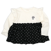 [キッズ]長袖Ｔシャツ　胸切替　ディズニー　ブラック