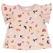 [キッズ]半袖Ｔシャツ　総柄　ディズニー　ピンク