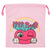 巾着小　けけちゃま　ピンク
