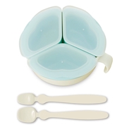 スプーン付で 離乳食準備OK くるくるプレート