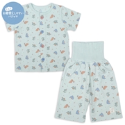 [ベビー]お着替え応援　半袖パジャマ　前開き　恐竜