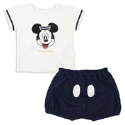 [乳児]なりきりセット　Ｔシャツ・ブルマ　ミッキー　オフホワイト
