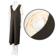 [授乳口付き]半袖授乳トップス付きジャンスカ　チャコールグレー