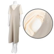 [授乳口付き]半袖授乳トップス付きジャンスカ　ベージュ