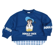 [ベビー]長袖トレーナー　レイヤード風　ドナルド　ブルー