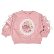 [キッズ]長袖トレーナー　袖リボン　オーロラ姫　ピンク