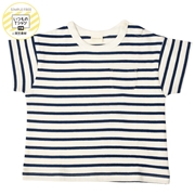 [ベビー]いつものＴシャツ　半袖　天竺素材　ネイビー